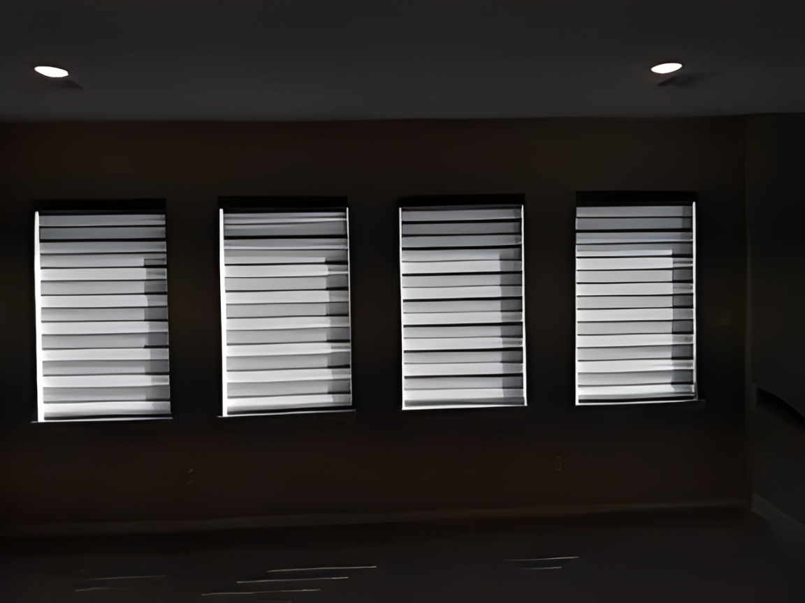 Blinds in a dark room