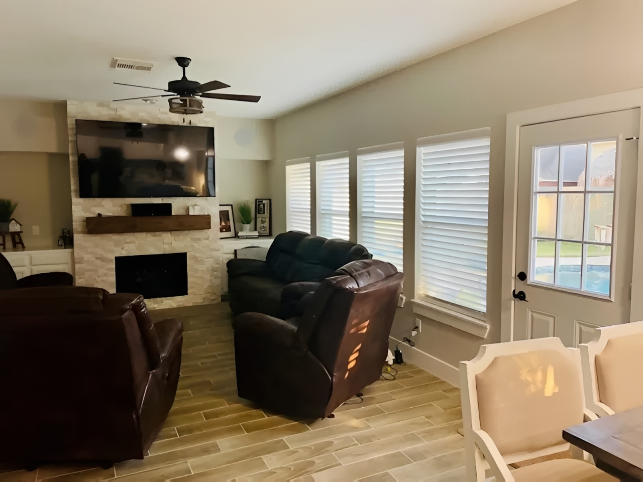 Bright room with large windows