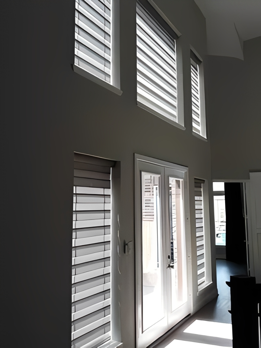 Modern interior with vertical windows