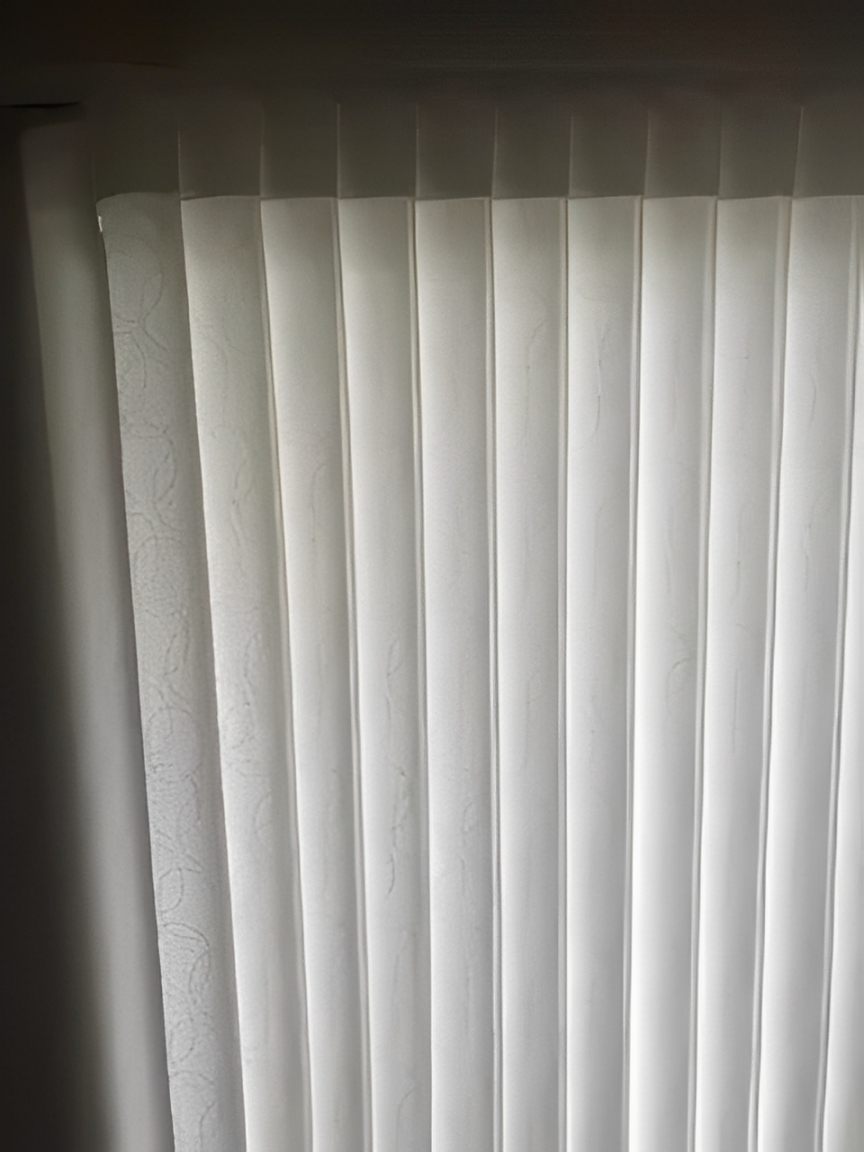 Vertical blinds with subtle floral pattern