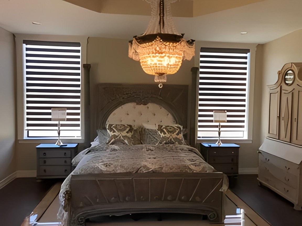 Cozy bedroom with ornate furnishings