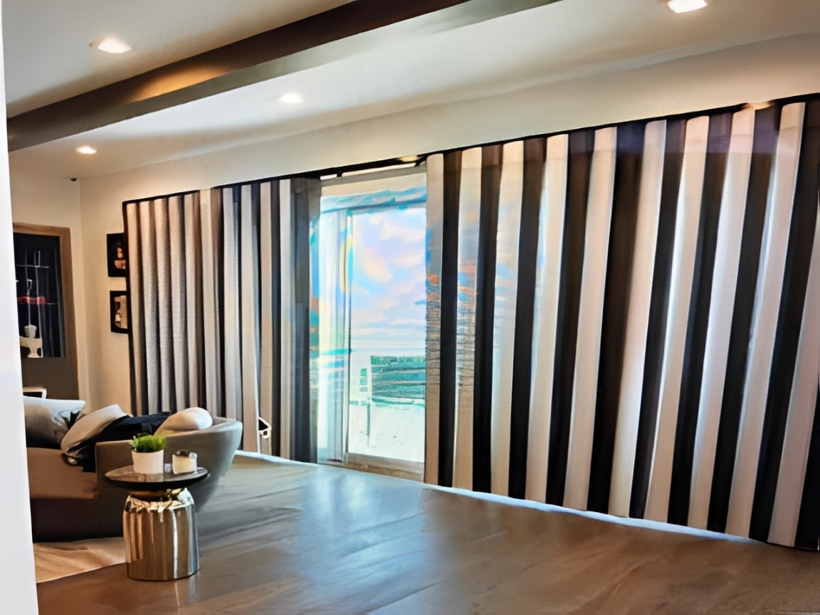 Modern interior with large sliding doors