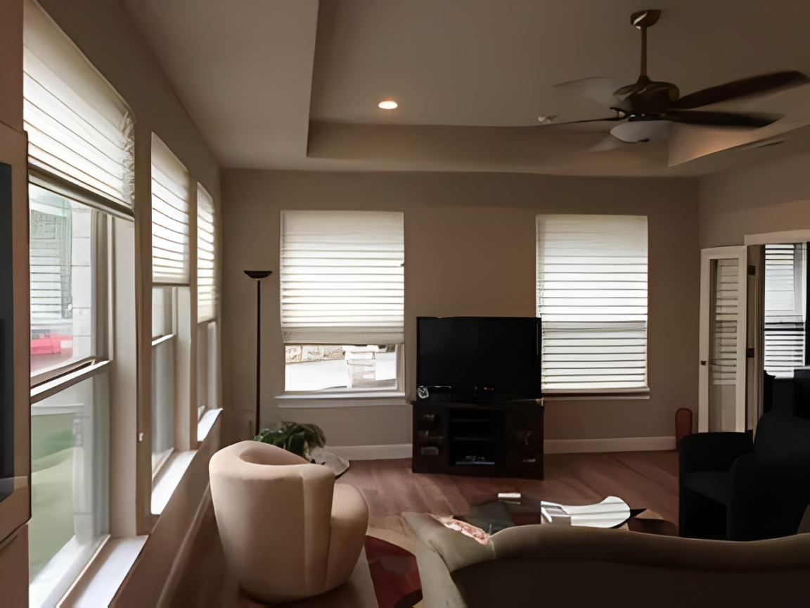 Bright room featuring stylish furniture
