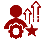 Person icon with arrows and star