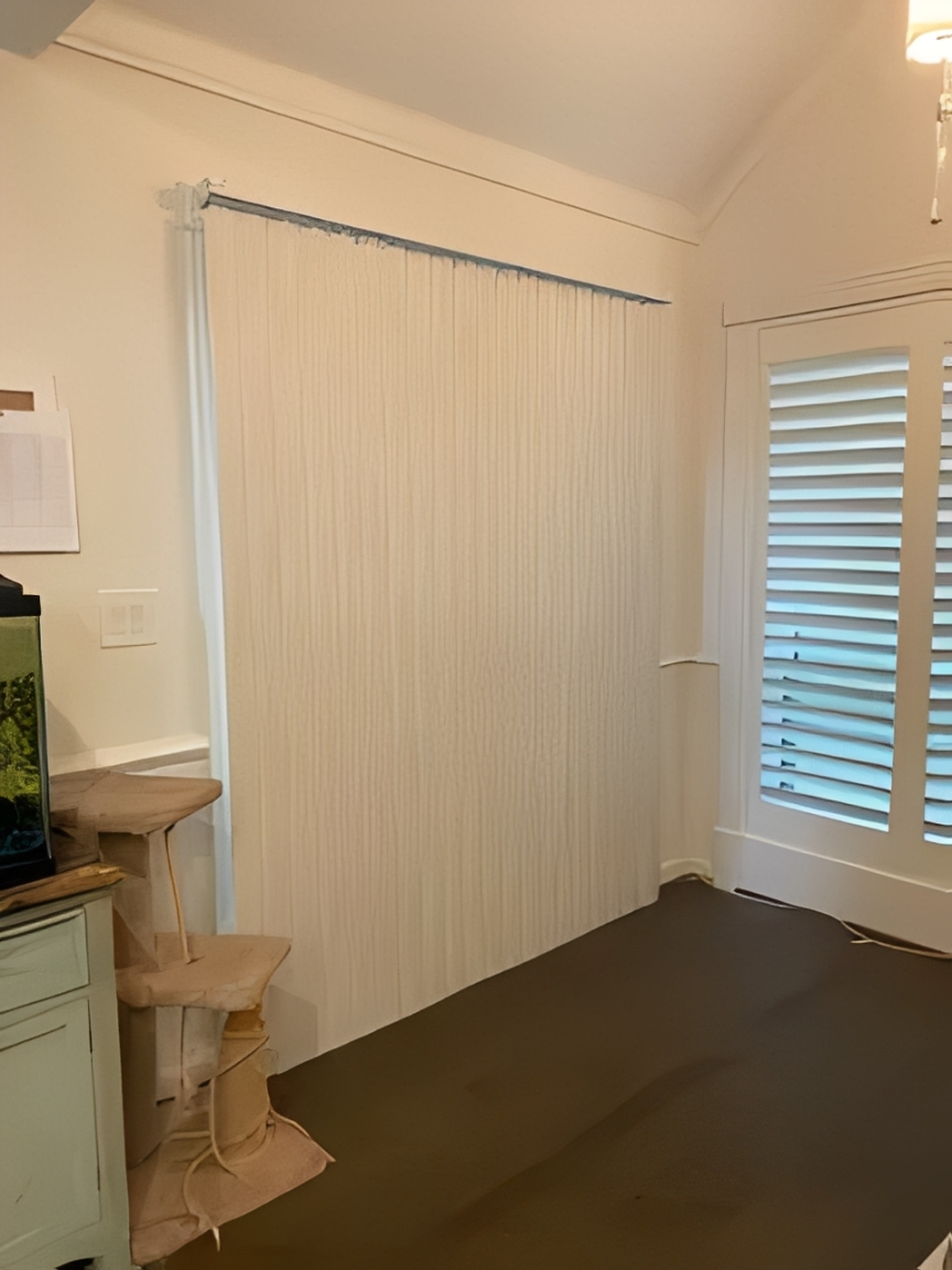 Curtains and shutters in a cozy room