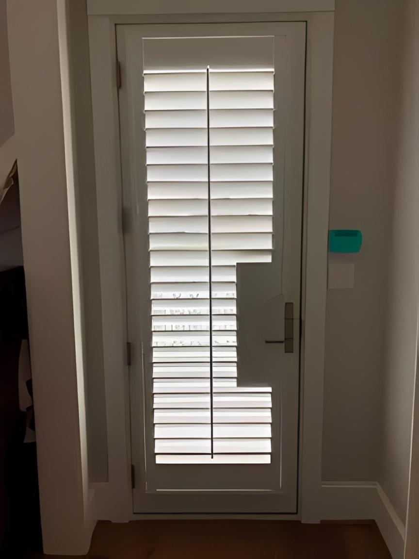 Narrow door with shutter blinds