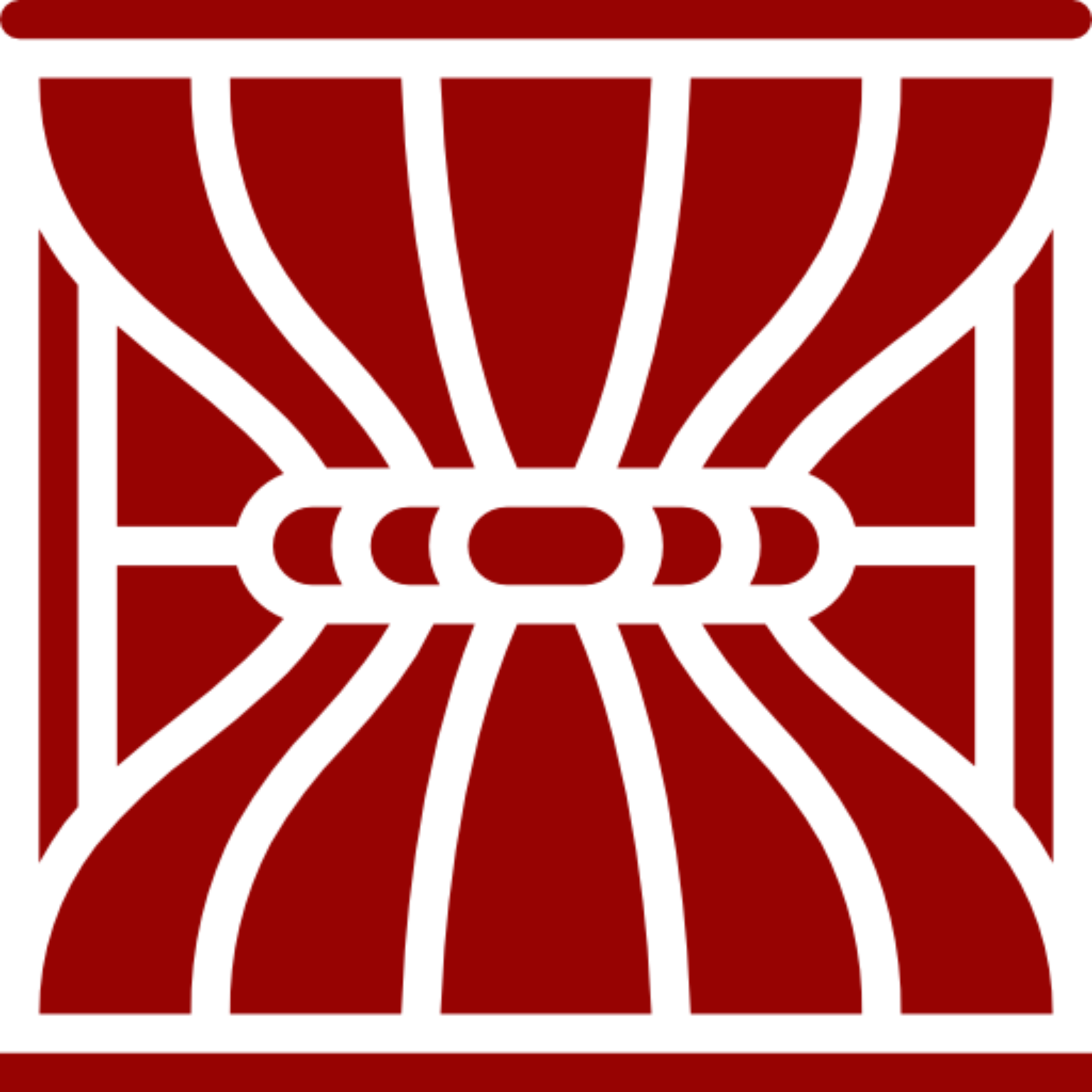 Bold red abstract graphic with black lines