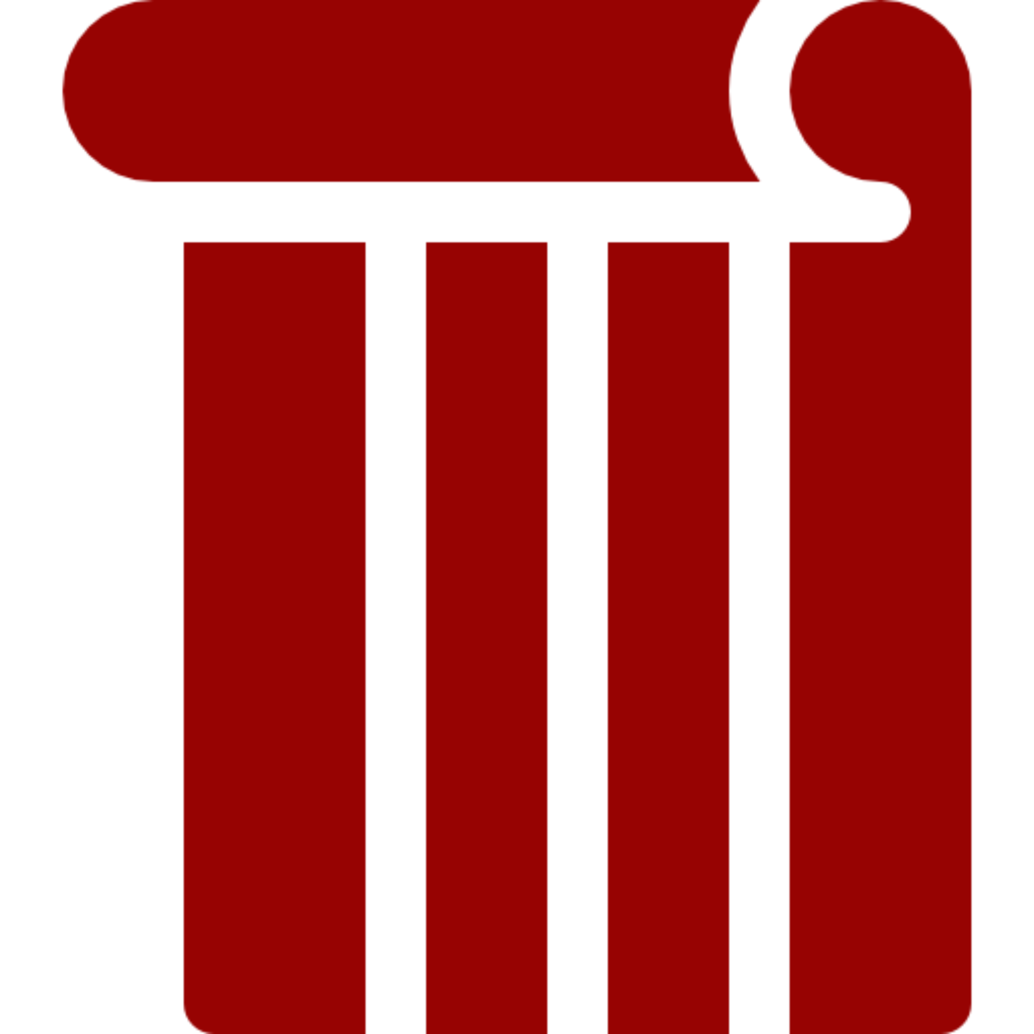 Red column symbol on black background
