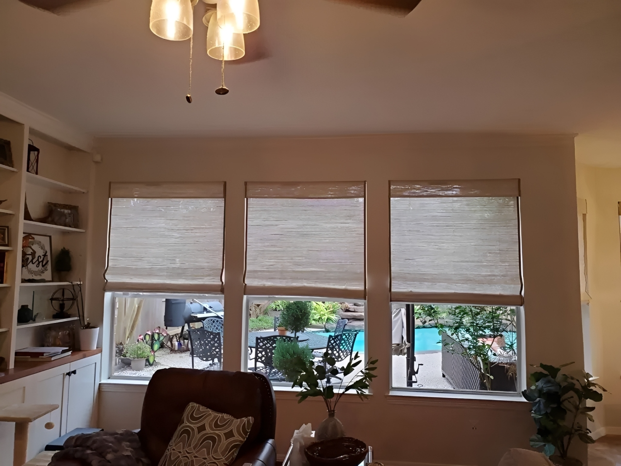 Living room with window view