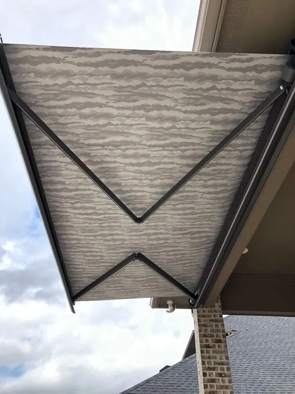 Outdoor awning on a cloudy day