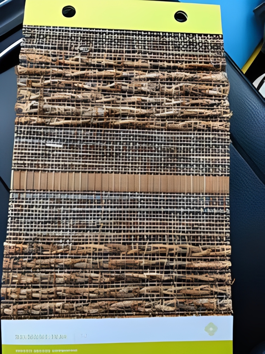Bamboo and twig woven mat sample