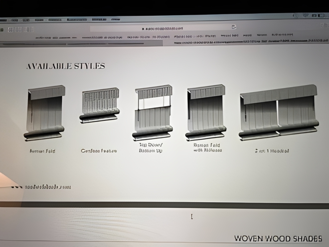Woven wood shades styles display